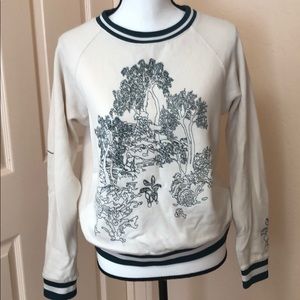 Cream/ green  pullover sweater/sweatshirt